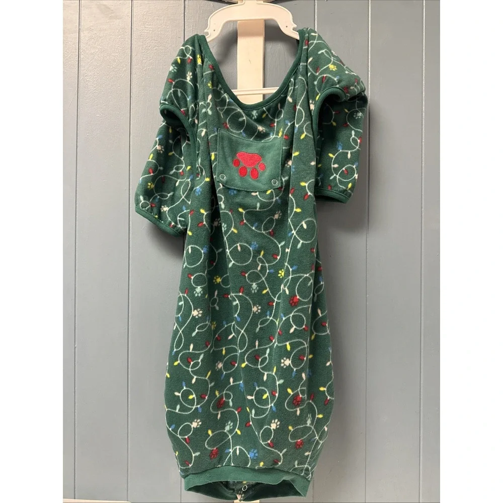 Merry&Bright Green Christmas Pattern Pet Pajamas‎ for Dogs/Cats, Size L Large